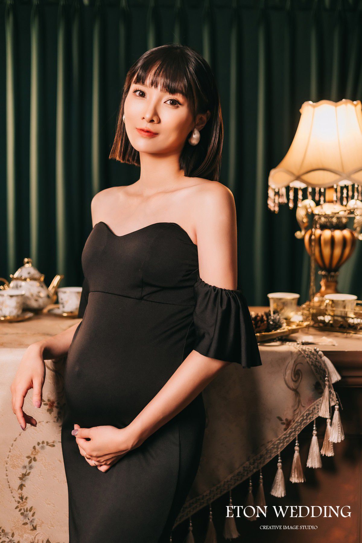 神秘暗影風孕婦寫真,孕婦照,暗黑孕婦攝影,孕婦禮服